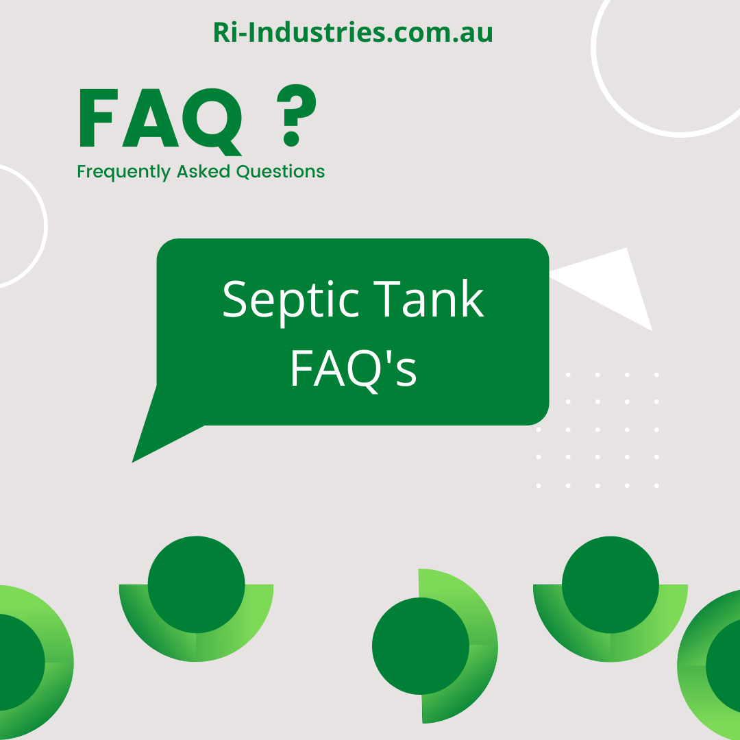 Speech bubble with Septic Tank FAQ's written in it.