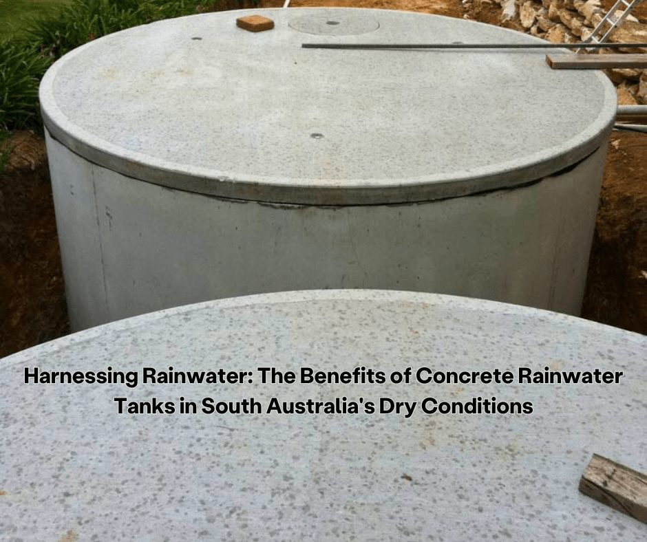 Image shows Ri-Industries concrete rainwater tanks