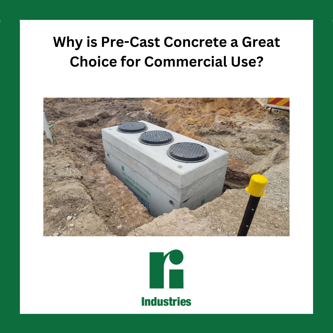 Image shows a Ri-Industries pre-cast concrete product being installed.
