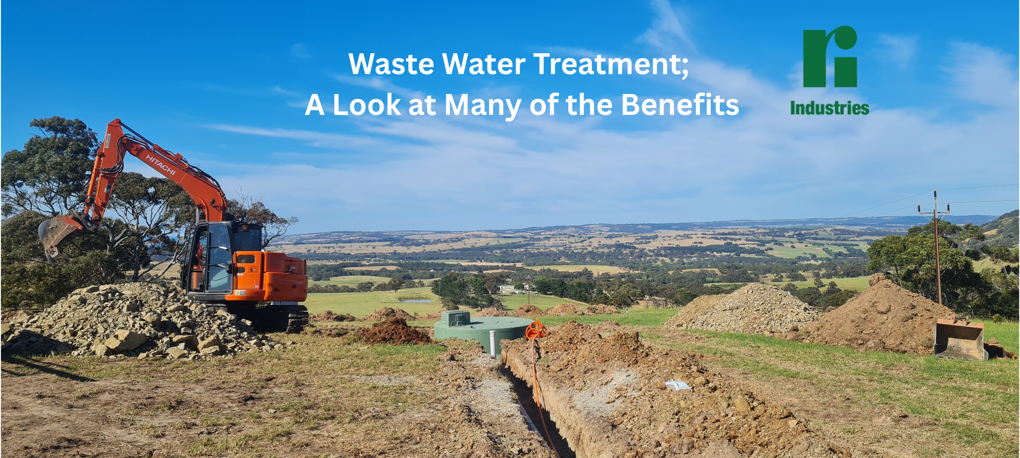 Image of a Ri-Industries waste water treatment system being installed underground